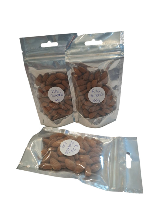 almonds, roasted, salted