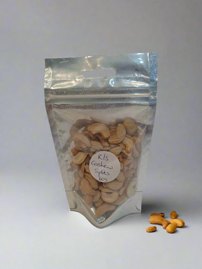CASHEW SPLITS ROASTED AND SALTED 60g pack