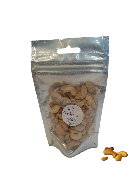 CASHEW SPLITS ROASTED AND SALTED 60g pack